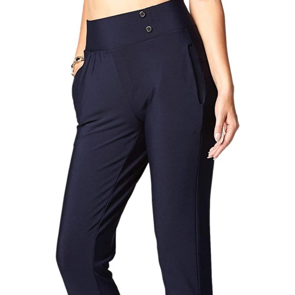 Stretch navy blue work pants